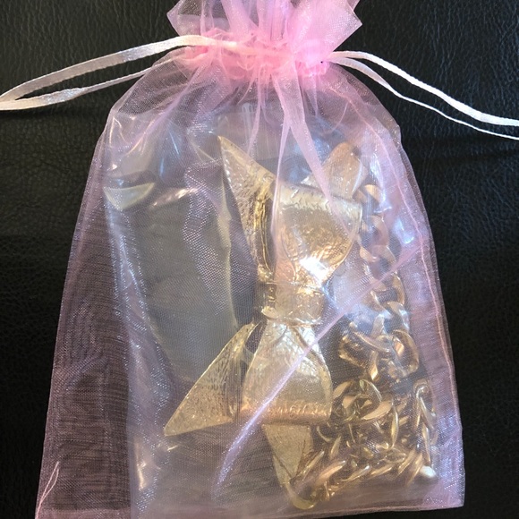 Gold Statement Necklace Bow Cuban Link Chain Chunky Big Runway Fashion 19-22” - Picture 7 of 7